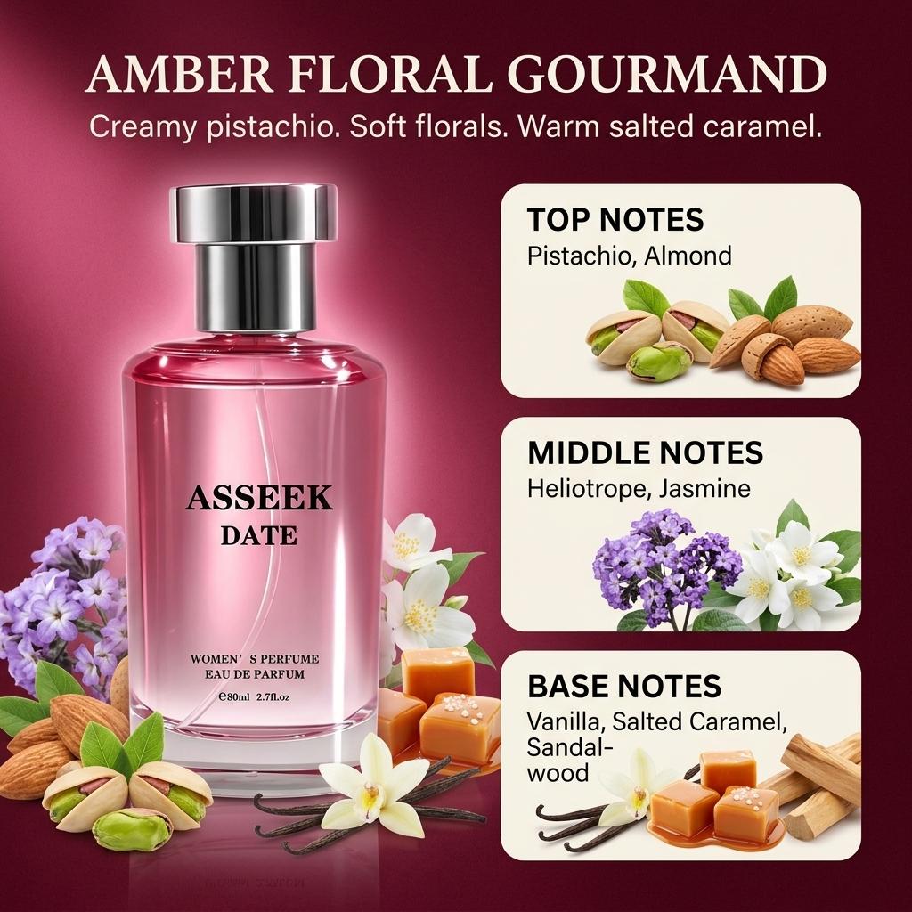 [ASSEEK] Women’s Romantic Fragrance Collection | Women’s Fragrance Gift Set | 2 Full-Size 2.7oz EDPs + 1 Discovery Mini, Fruity Floral & Amber Gourmand Scents, Long-Lasting for Dates, Everyday Wear & Gifts