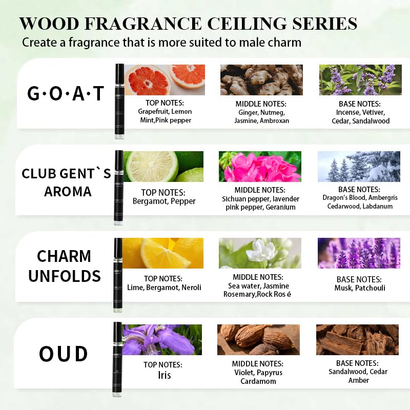 ASSEEN Luxury Men's Fragrance Gift Set: 4 Premium Wood perfume (12ml each)，Explorer Collection with OUD, GOAT & More，Elegant Gift Box