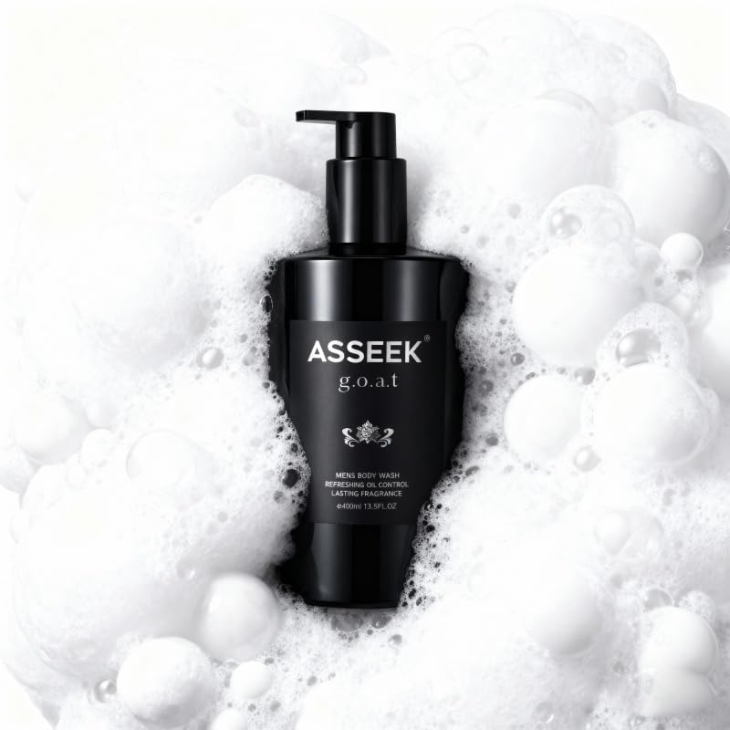 ASSEEK g.o.a.l Men's Body Wash, Refreshing Oil Control, Lasting Fragrance, 400ml 13.5 FL OZ