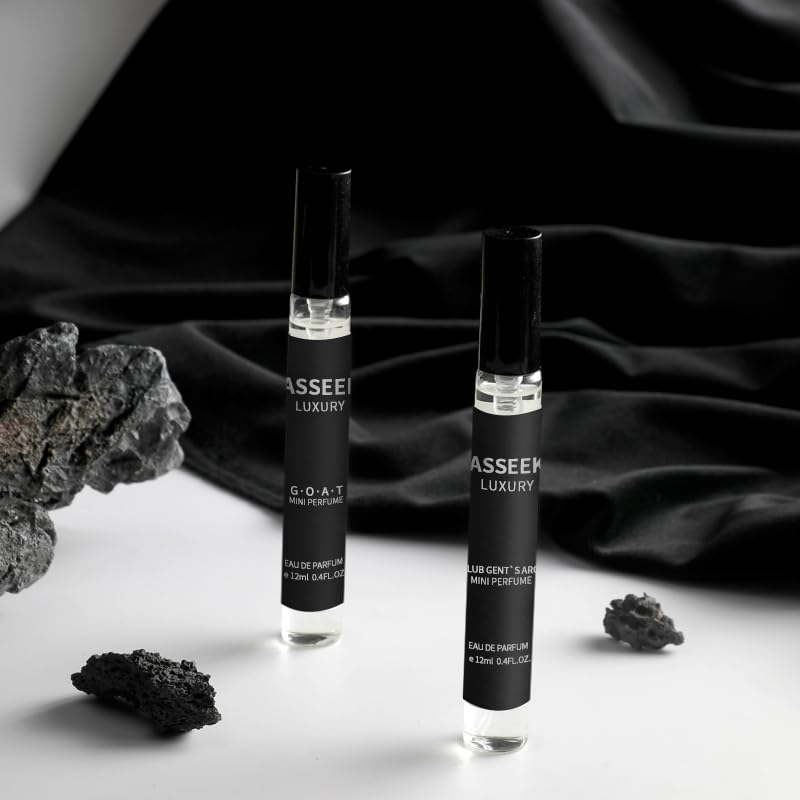 ASSEEN Luxury Men's Fragrance Gift Set: 4 Premium Wood perfume (12ml each)，Explorer Collection with OUD, GOAT & More，Elegant Gift Box